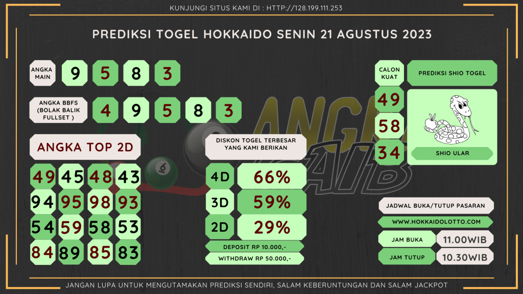 Bocoran angka togel Hokkaido akurat dan jitu